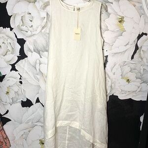 White Linen dress by Amazhiyu size Large beachy summer vibes NWT